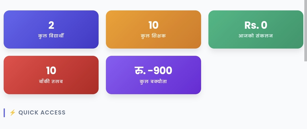 VIPERP School Management Dashboard Live Preview